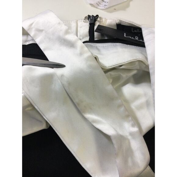 LULU'S XS Luxurious Outlook Black and White Bow Mermaid Maxi Dress NEW b40 flaw - Picture 10 of 11